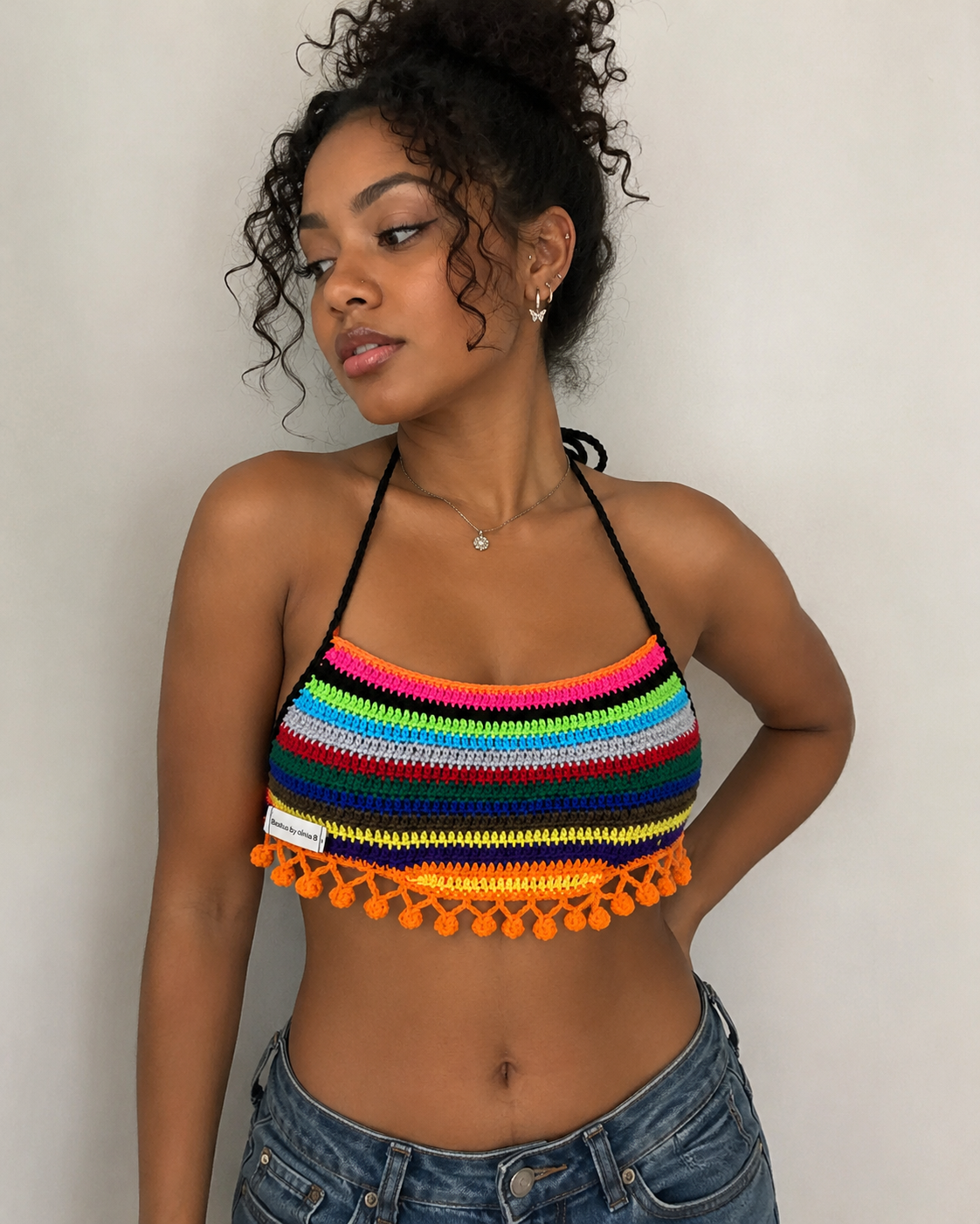 Rainbow halter top