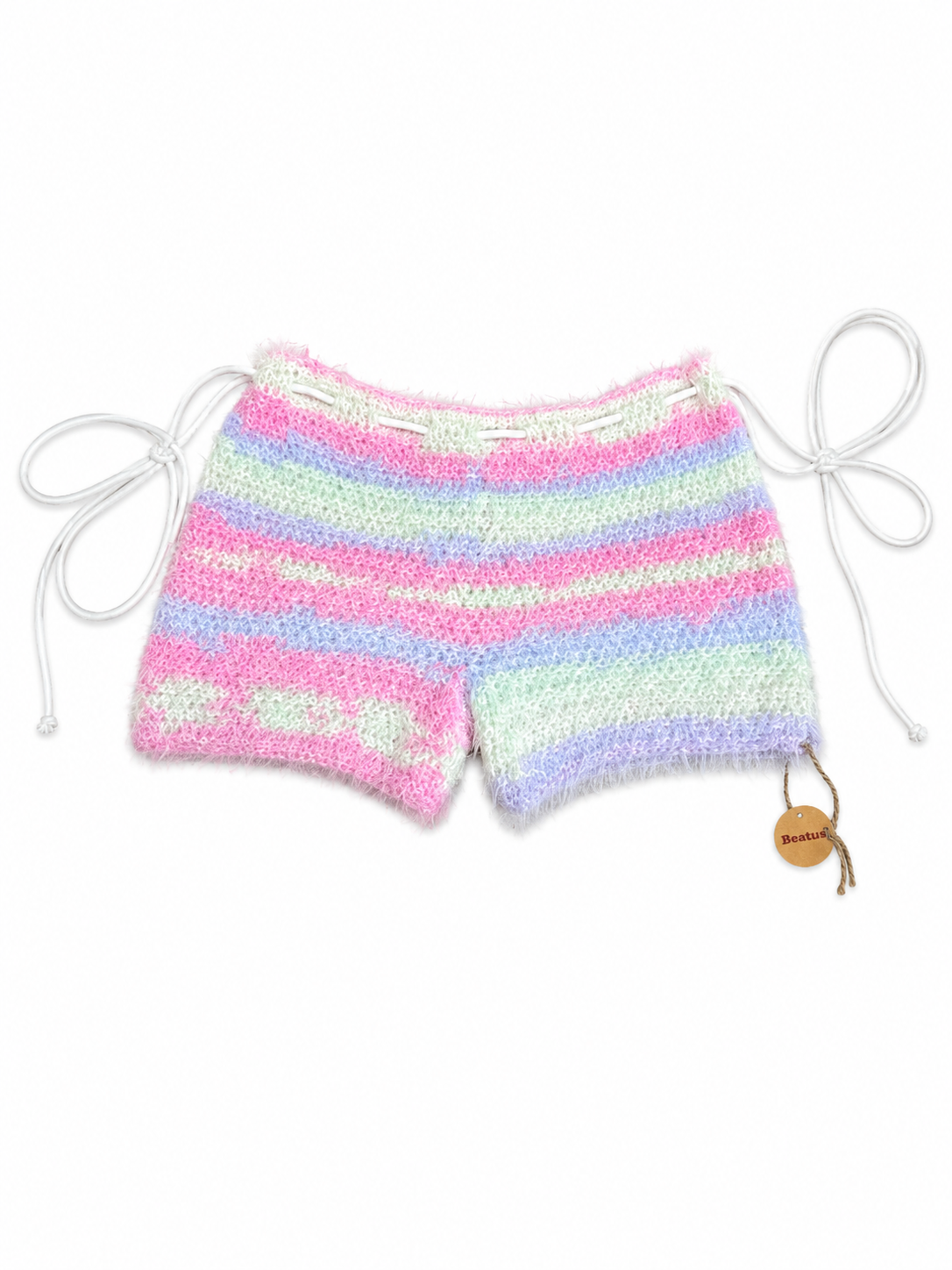 Fuzzy crochet shorts