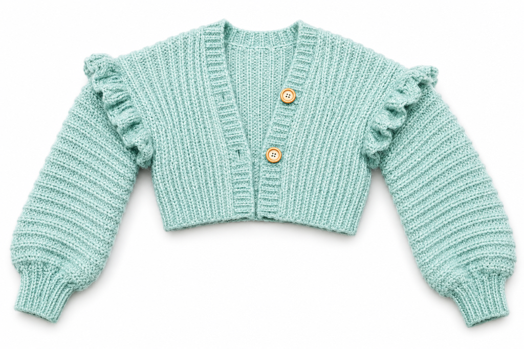 Ruffle sleeve cropped cardigan