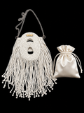 Ivory fringe crochet tote bag