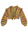 Ruffle trim cropped cardigan