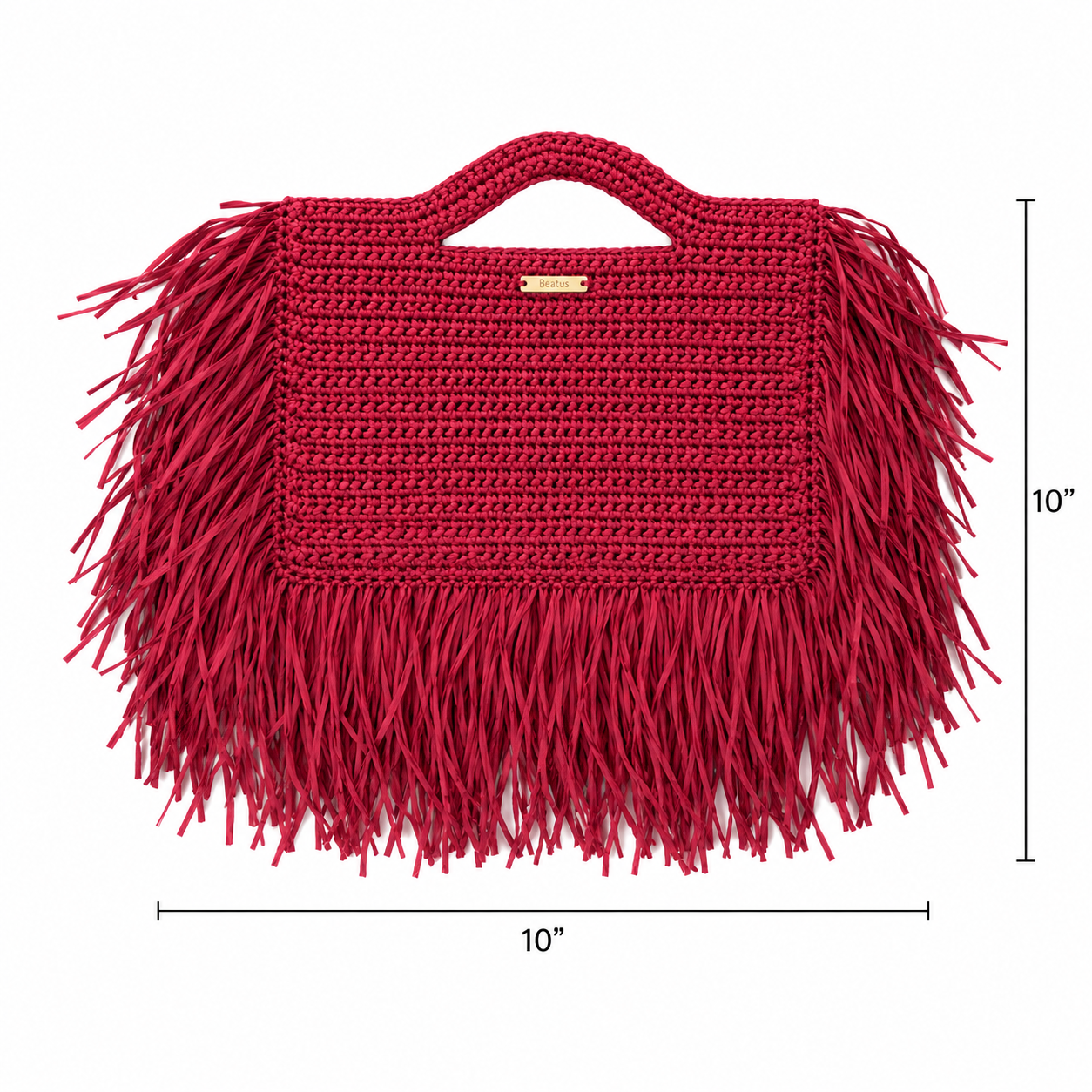 Beatus rafia fringe tote bag