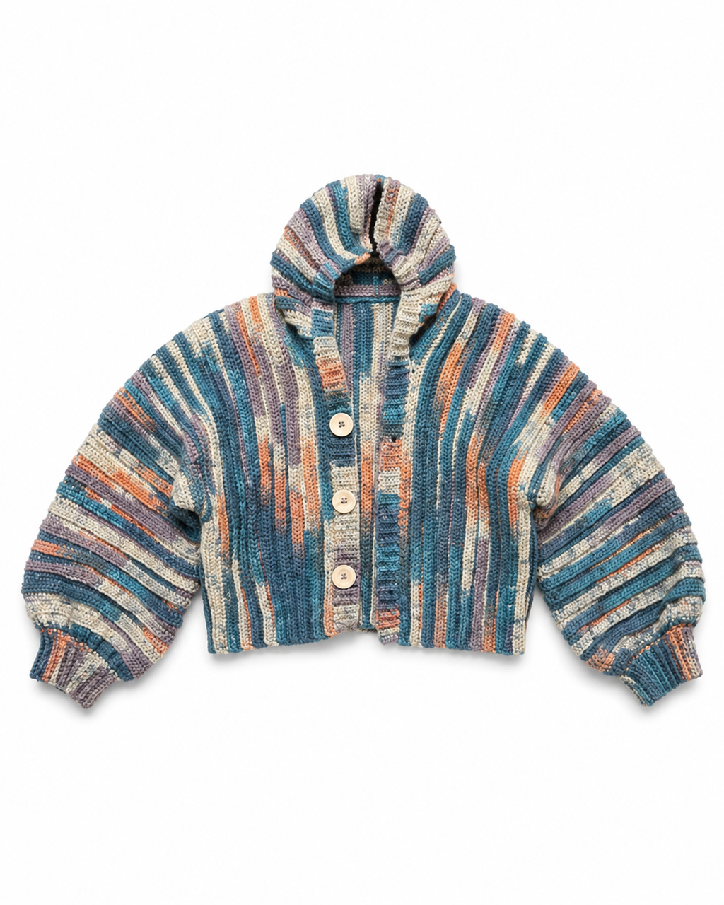Crochet cropped hooded cardigan