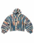 Crochet cropped hooded cardigan