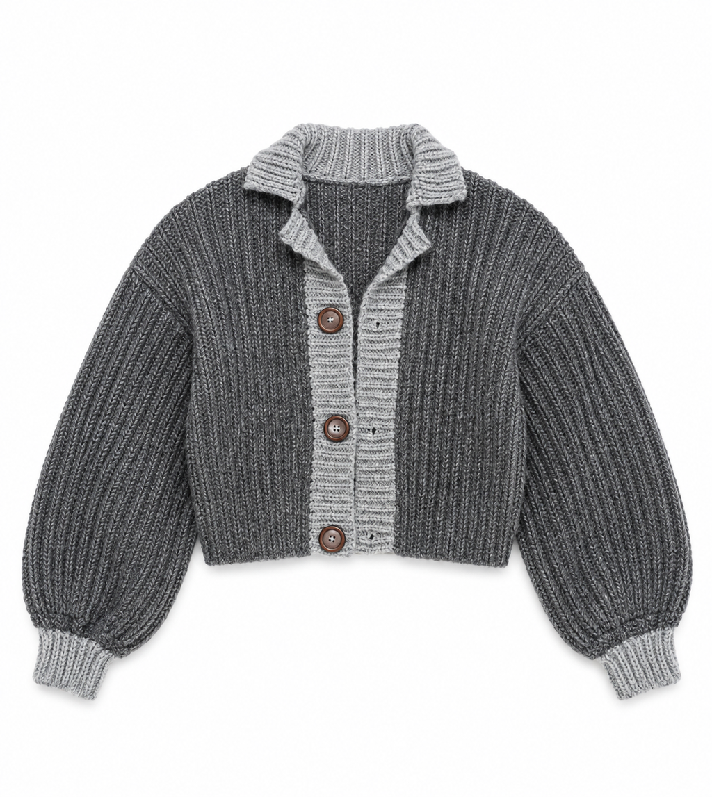 Grey cropped cardigan