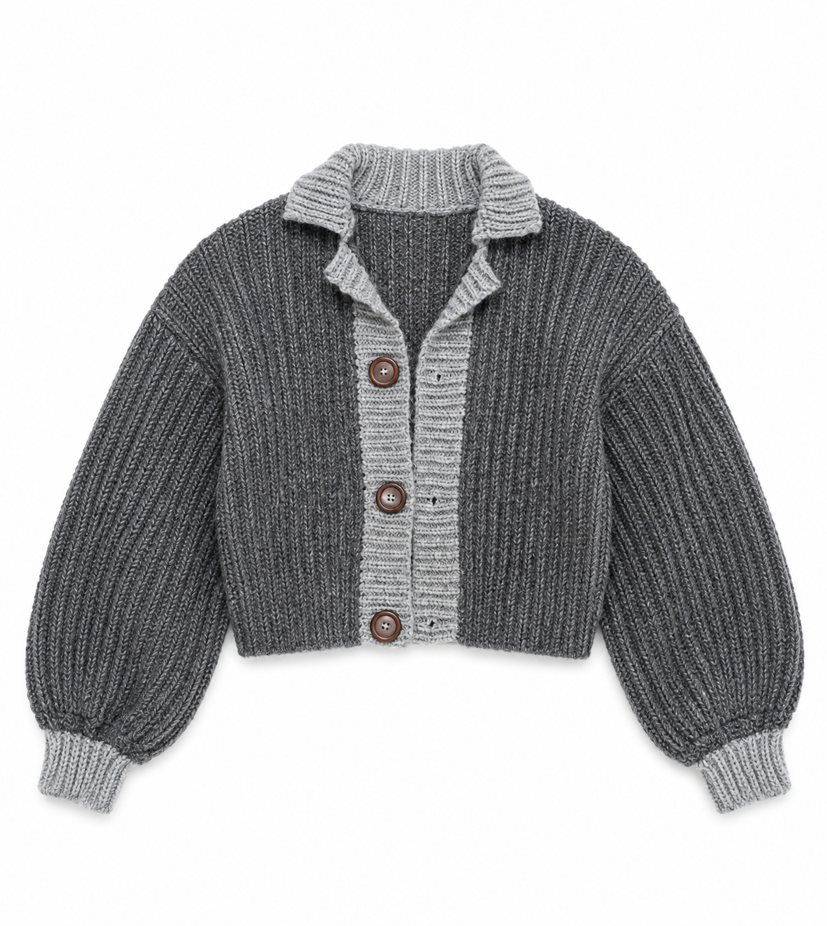 Grey cropped cardigan