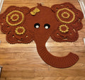 Orange elephant rug