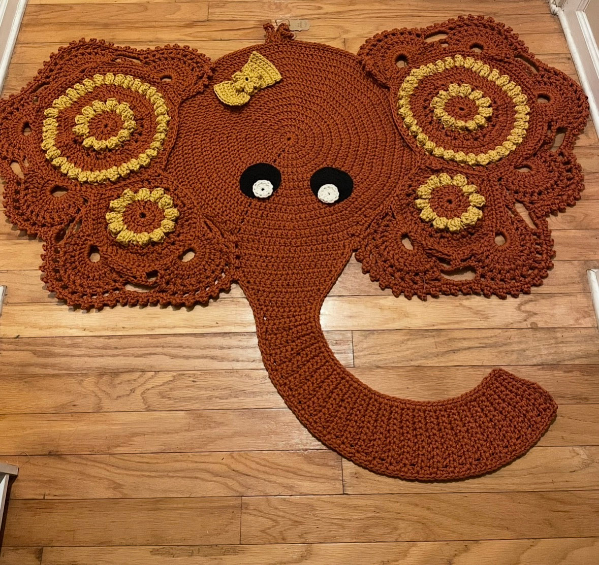 Orange elephant rug