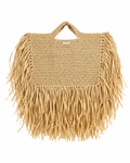 Beatus Raffia Fringe Tote