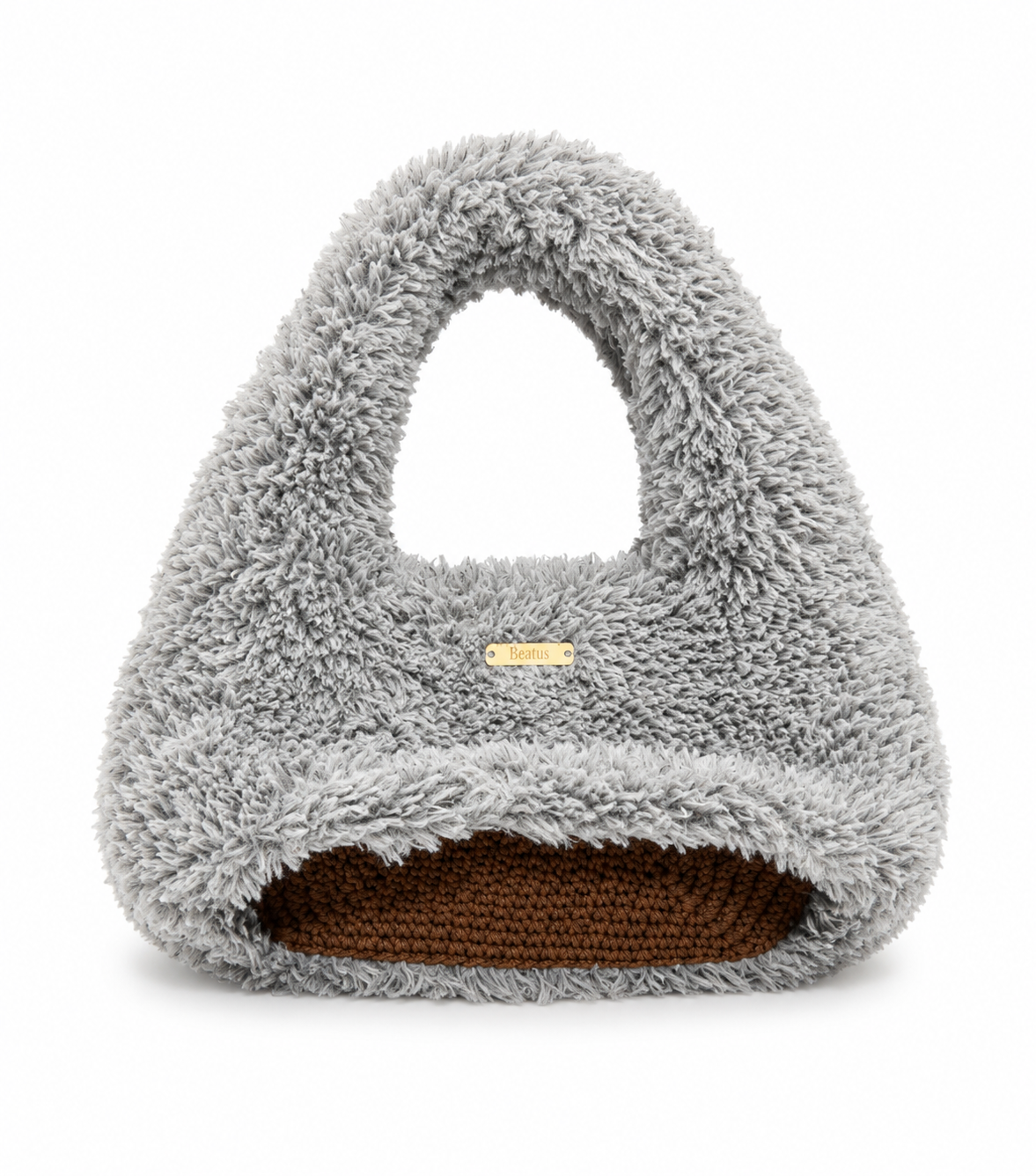 Faux fur crochet shoulder bag
