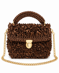Bronze crossbody crochet bag